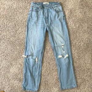 Abercrombie ultra high rise ankle straight jeans